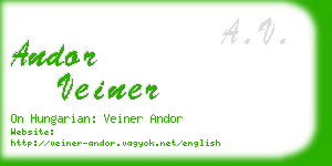 andor veiner business card